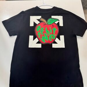 RARE - Off White NYC Black Tee with Apple Graphic